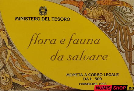 500 lír Taliansko - 1993 - Flóra a fauna Talianska