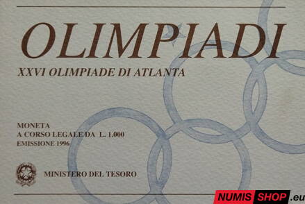 1000 lír Taliansko - 1996 - Olympiáda Atlanta