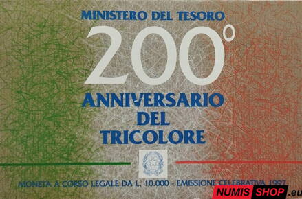 10 000 lír Taliansko - 1997 - Talianska vlajka