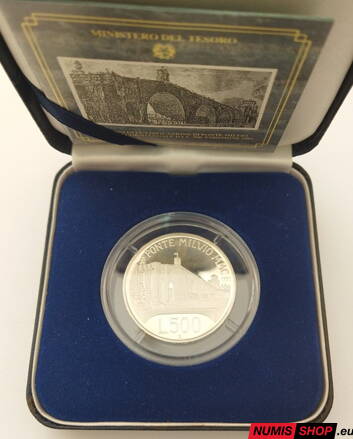 500 lír Taliansko - 1991 - Ponte Milvio - proof