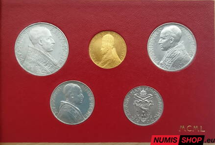Vatikán sada - 1950 + zlato 100 lír