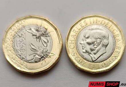 Veľká Británia - 1 pound 2025 - Charles - UNC Veľká Británia - 1 pound 2025 - Charles - UNC