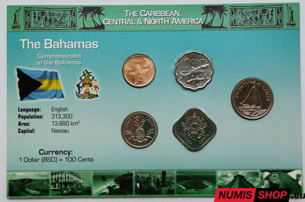 Bahamy - sada mincí mix - UNC
