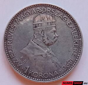 RU - František Jozef I. - 1 korona 1896 KB - milénium