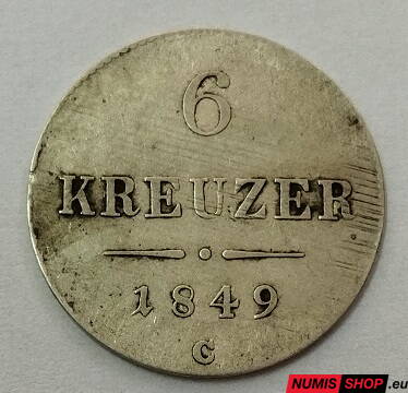 RU - František Jozef I. - 6 kreuzer - 1849 C