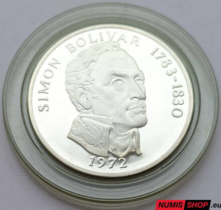 Panama - 20 balboas 1972 - Simon Bolivar - PROOF (129,6 g, Ag925)