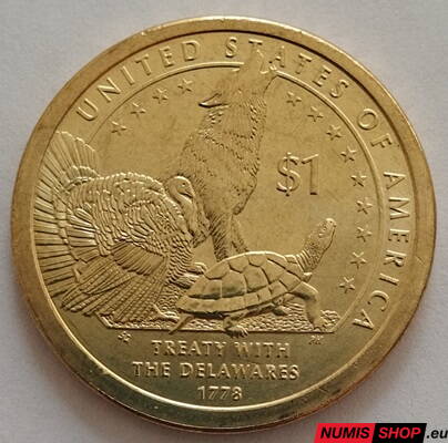 USA commemorative 1 dollar - 2013 - Treaty With the Delawares - D