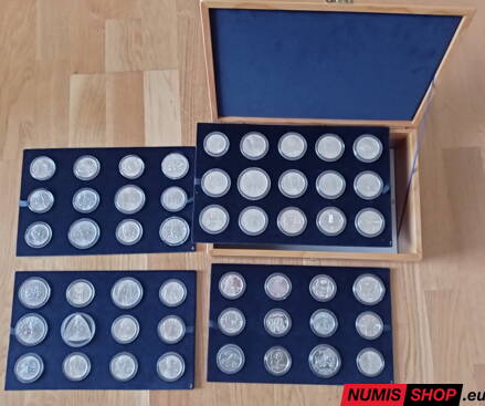 Strieborné mince SR 1993 - 2008 - BK - 51 kusov komplet + kazeta