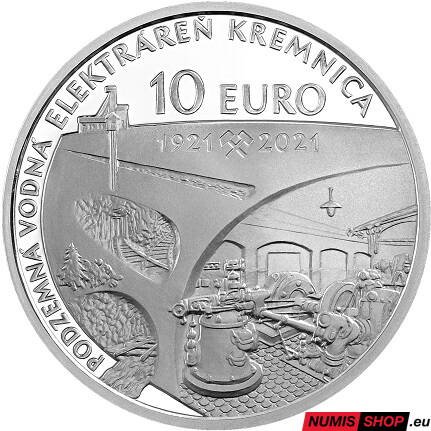 10 eur Slovensko 2021 - Podzemná vodná elektráreň v Kremnici - PROOF