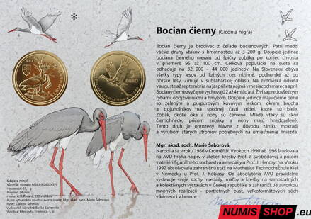 5 eur Slovensko 2023 - Bocian čierny - autorská karta