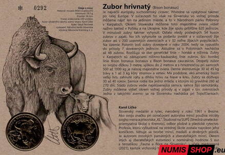 5 eur Slovensko 2024 - Zubor hrivnatý - autorská karta