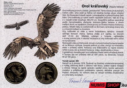 5 eur Slovensko 2025 - Orol kráľovský - autorská karta