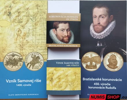 2 x 100 eur Slovensko 2022 + 2023 - Rudolf II. + Samova ríša