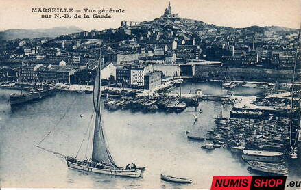 Pohľadnica - Francúzsko - Marseille - Vue générale sur Notre-Dame de la Garde