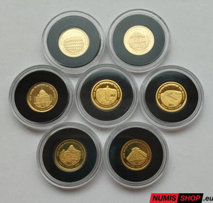 Zlaté mince - 7 x 0,5 g Au - Sedem nových divov sveta