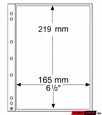 Listy NUMIS - 1 priehradka - priehľadné