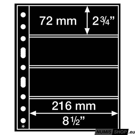 Listy GRANDE - 4 priehradky - čierne