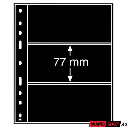 Listy OPTIMA - 3 priehradky - čierne