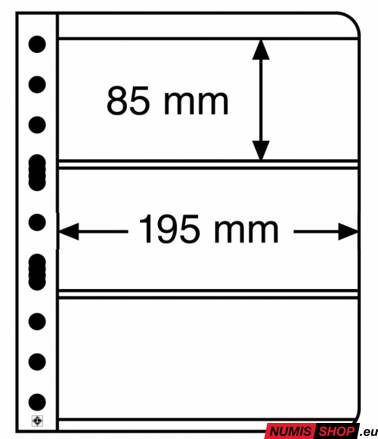 Listy VARIO - 3 priehradky - priehľadné