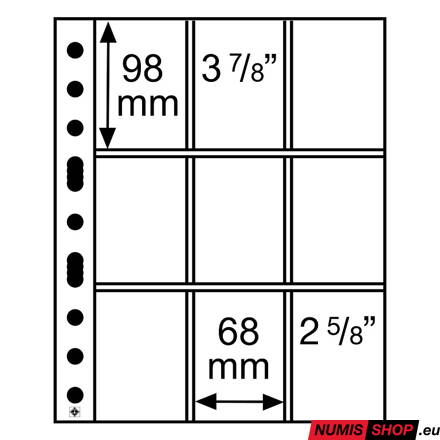 Listy GRANDE - 9 priehradiek - priehľadné