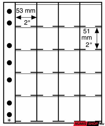 Listy GRANDE - 20 coin holders 50 x 50 mm