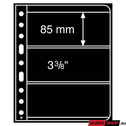 Listy VARIO - 3 priehradky - čierne