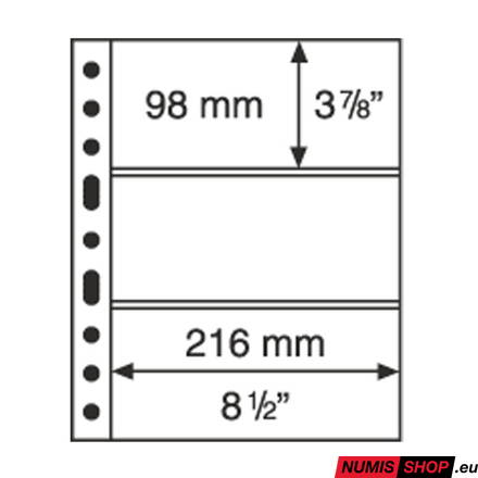 Listy GRANDE - 3 priehradky - priehľadné