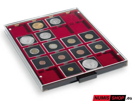 Mincový box na 20 kapslí QUADRUM - červený dymový