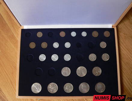Kazeta na mince ČSR 1945 - 1953 - uloženie mincí bez kapslí
