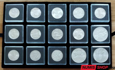 Plato čierne na 15 mincí v kapsliach Quadrum