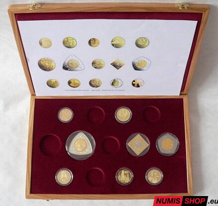Kazeta na slovenské zlaté mince 1993 - 2008 - 13 ks