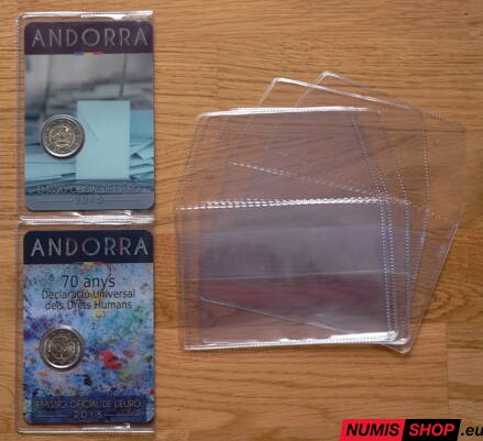 Obaly na pamätné 2 euro mince Andorra - 5 ks