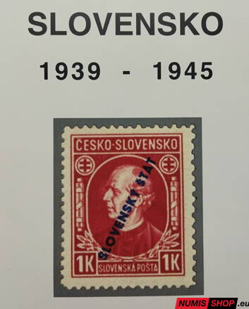Slovensko - 1939 - 1945 - kompletná zbierka známok v zasklených listoch